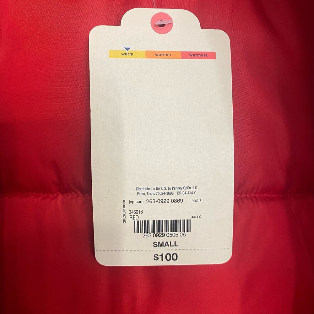NWT Red Puffer Coat Jacket Removable Hood Size SMALL - Picture 16 of 16